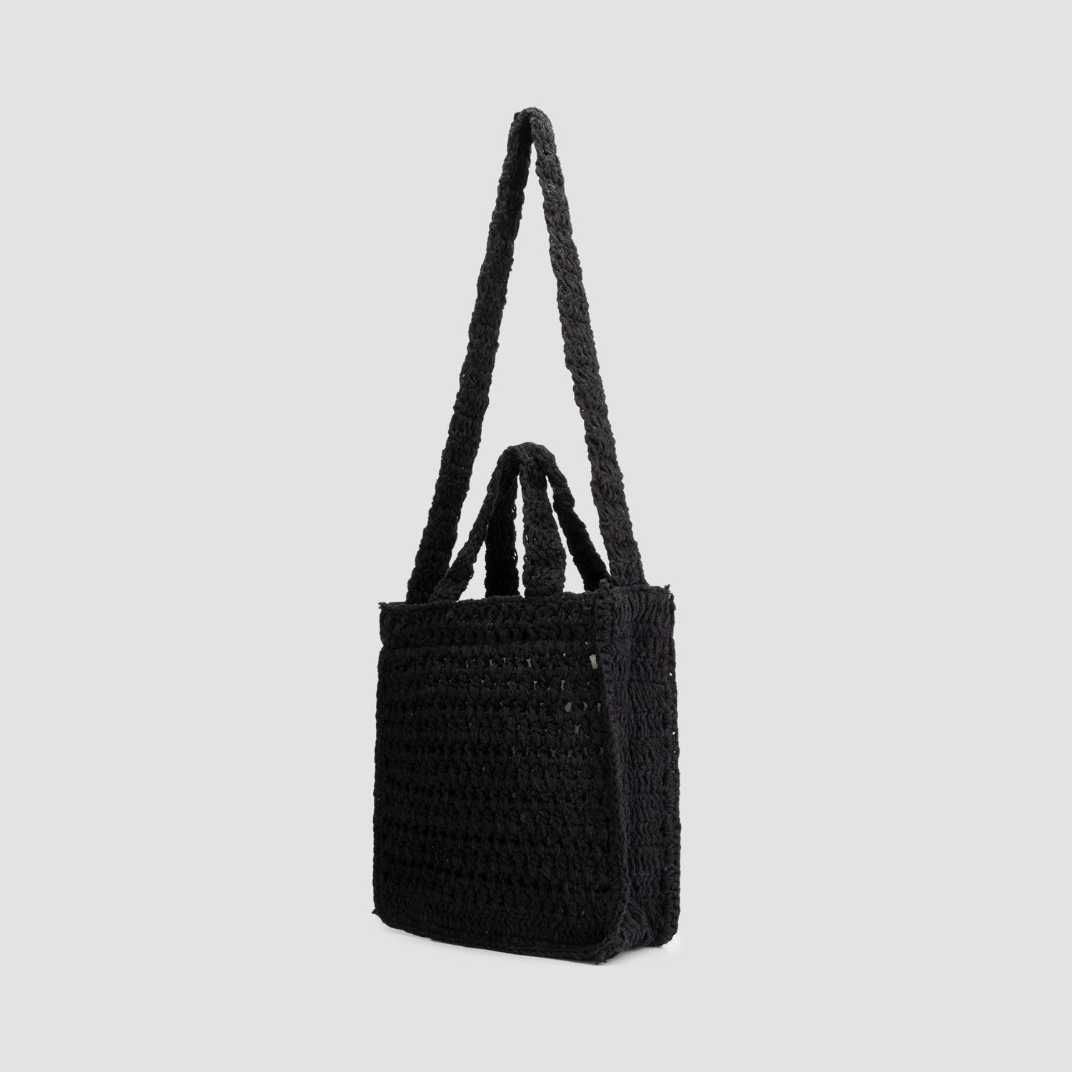 Mini Crochet Tote - Black