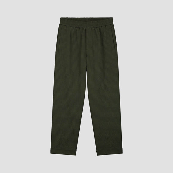 Seersucker Slim Pants - Dark Green