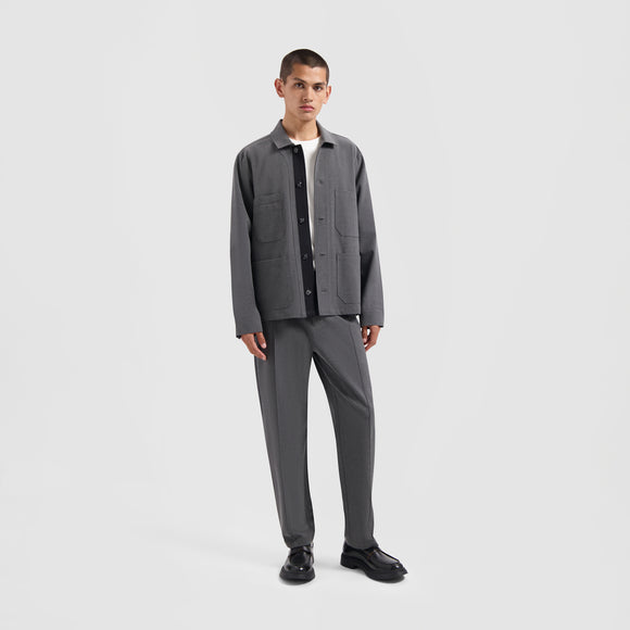 Straight Elasticated Trouser - Heather Grey