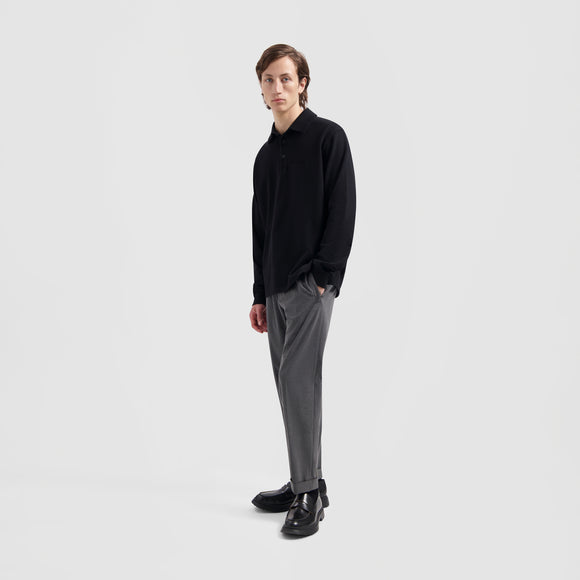 Slim Elasticated Trouser - Heather Grey