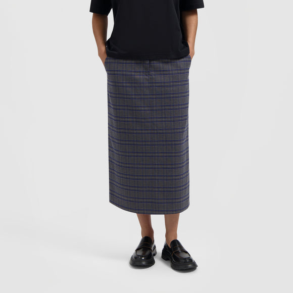 WMN Suit Long Skirt - Grey Check