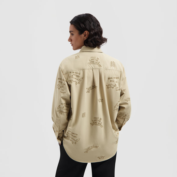 WMN Creature Embro Shirt - Beige