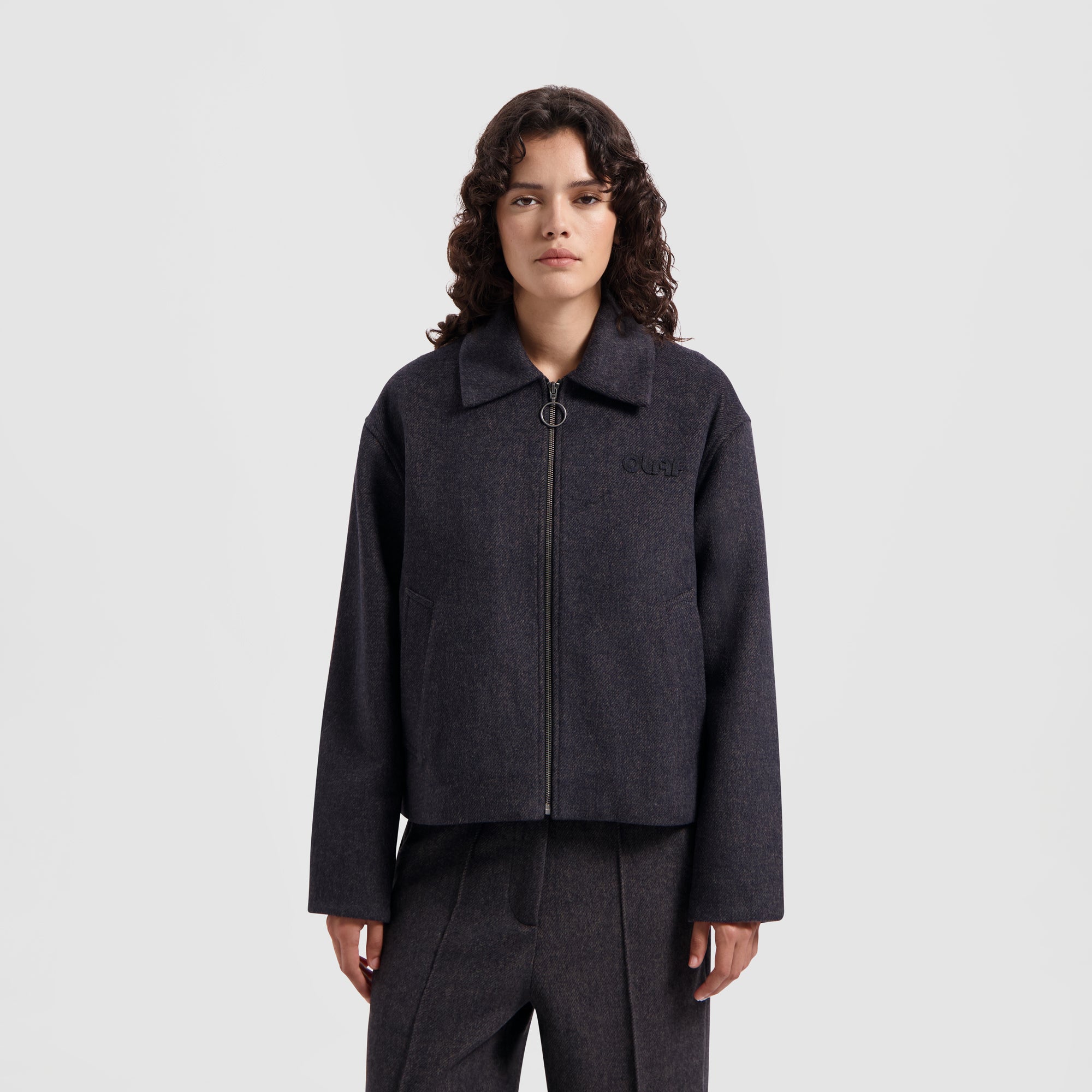 WMN Wool Twill Jacket - Grey / Blue