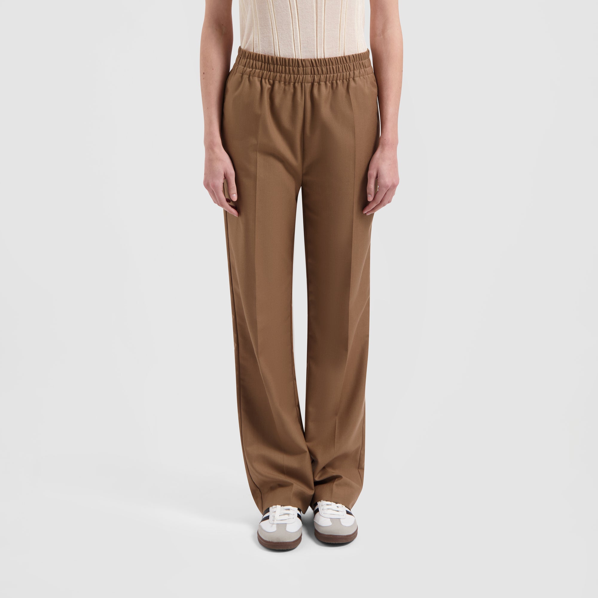 WMN Elasticated Pants - Light Brown