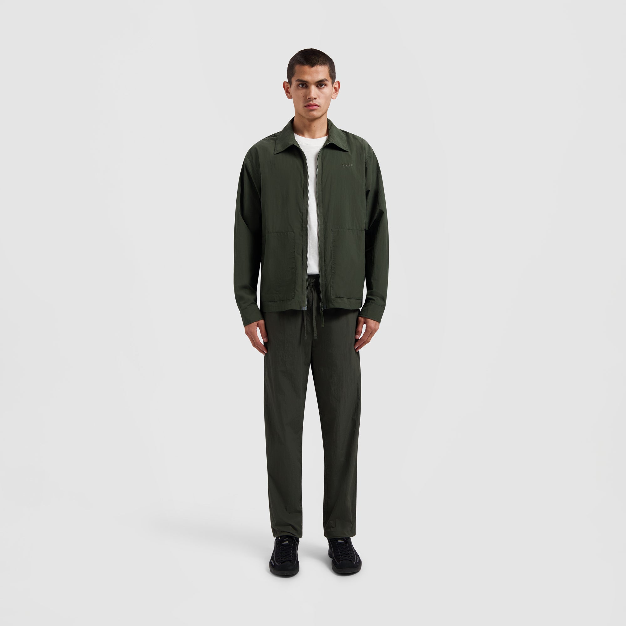 Nylon Zip Jacket - Pewter Green