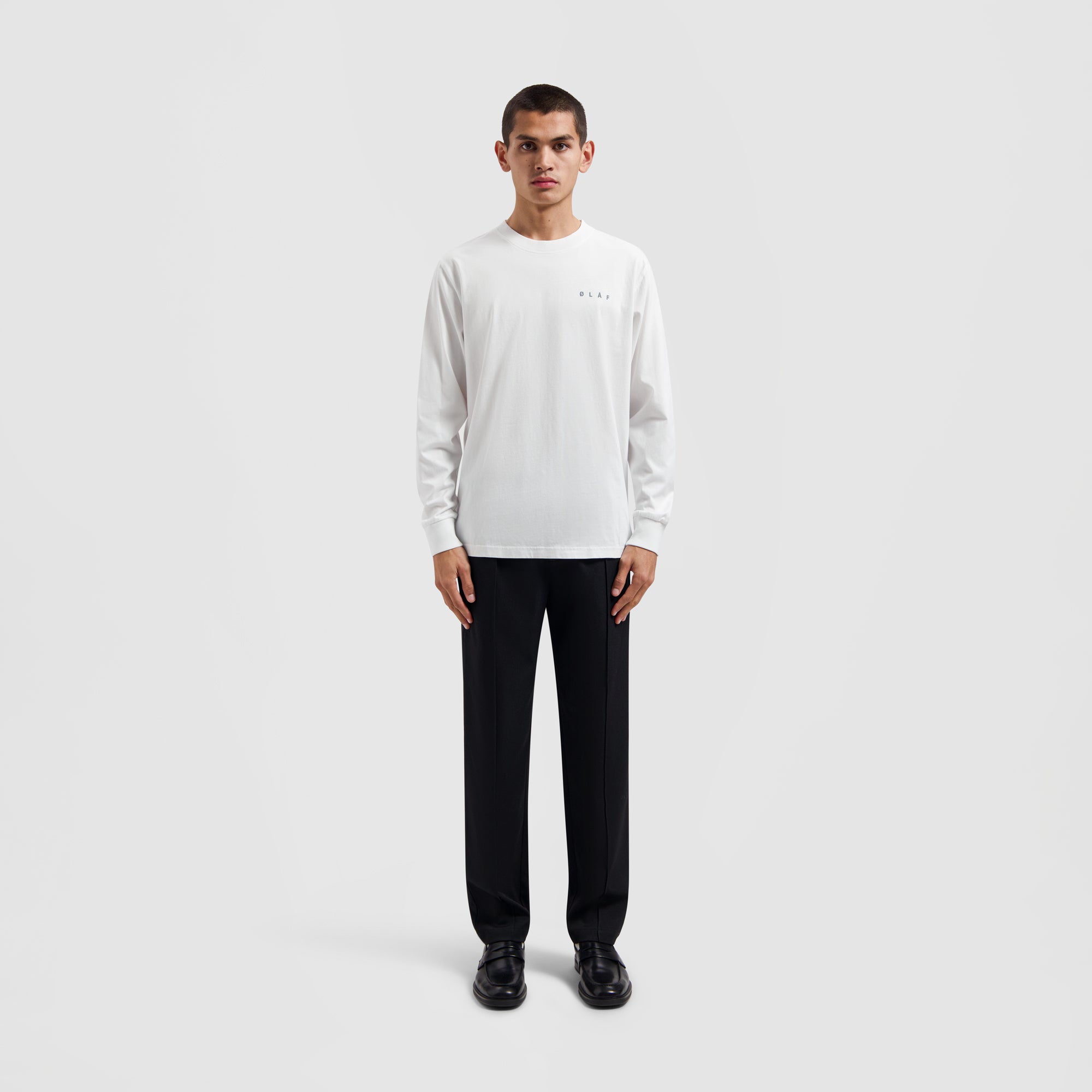 Pixelated Face LS Tee - Optical White