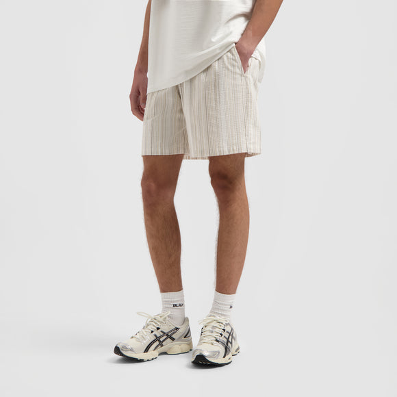 Stripe Shorts - Brown / White