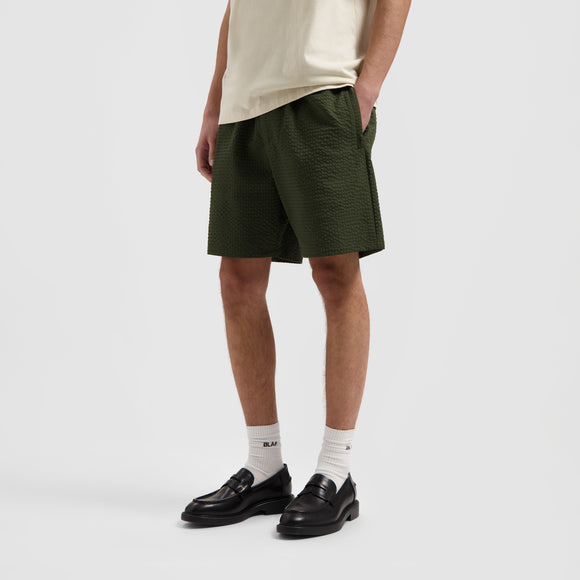 Seersucker Shorts - Dark Green