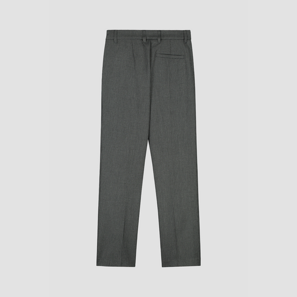 WMN Check Straight Tailored Pants - Grey