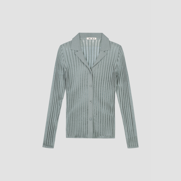 WMN Ladder Knit Shirt - Seafoam Green