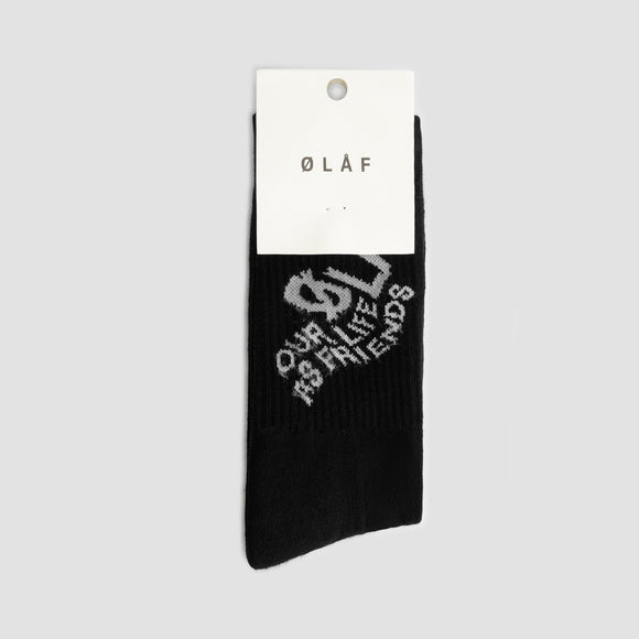 Wavy Logo Socks - Black