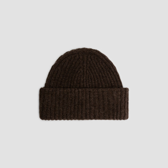 Wool Beanie - Brown Melange