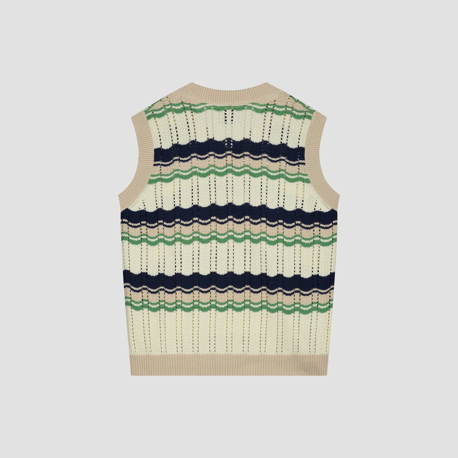 WMN Stripe Knit Vest - White/Green