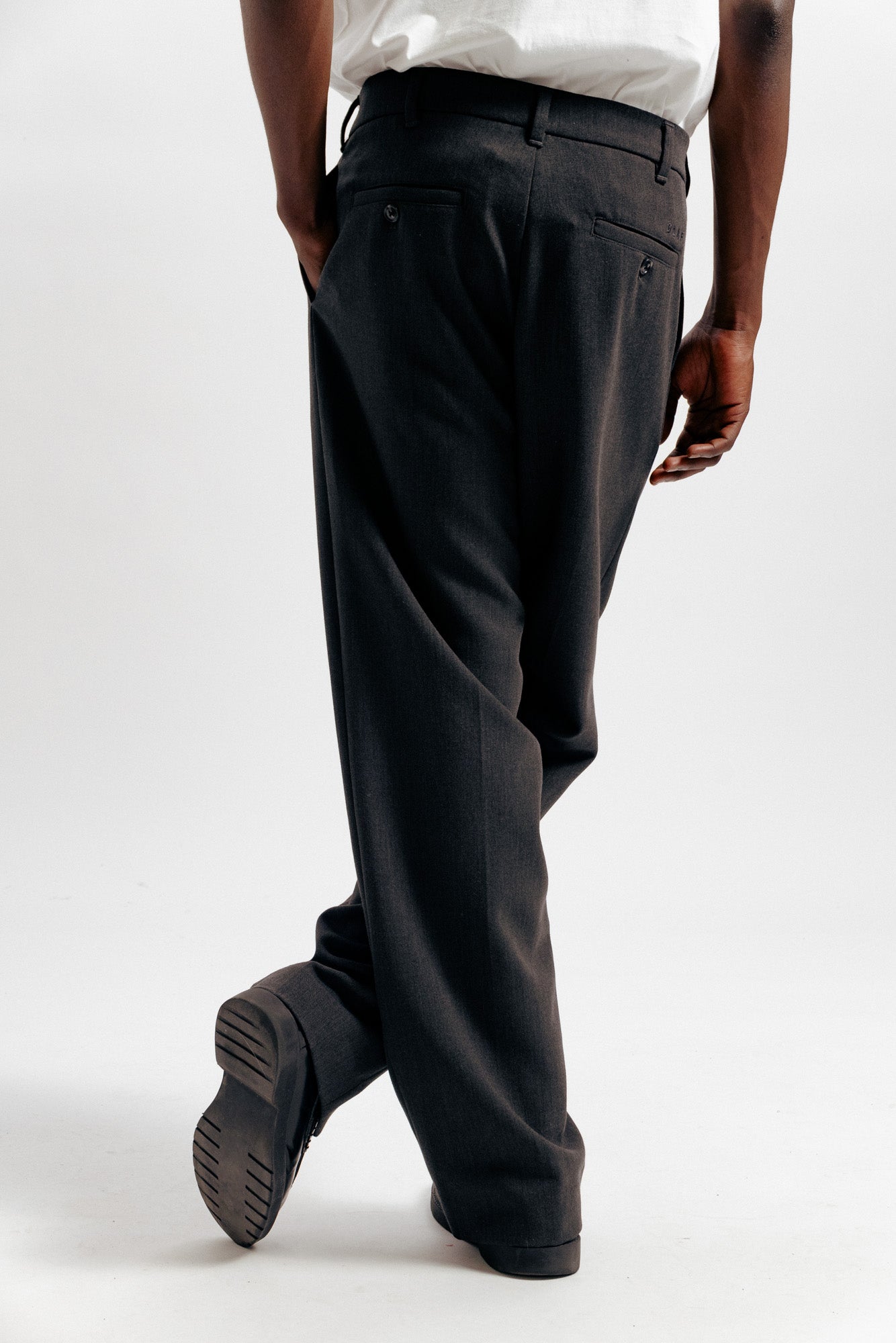 Tailored Trousers - Grey Melange