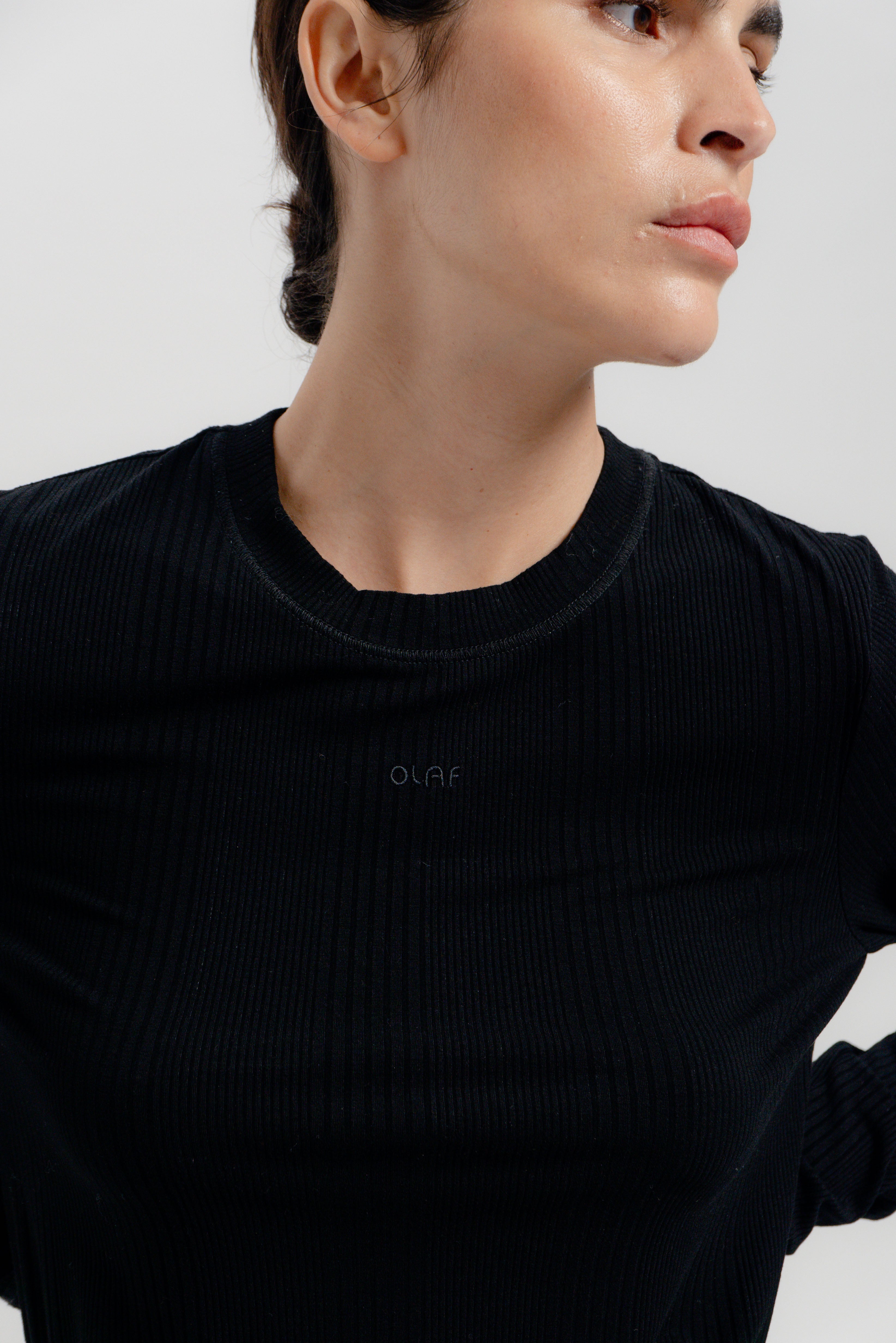 Rib Logo LS Tee - Black