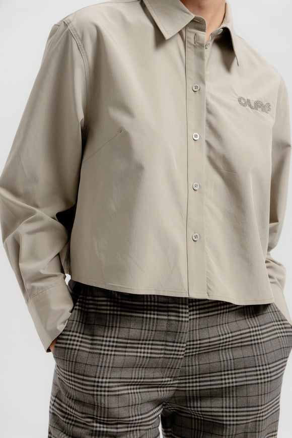 Cropped Shirt - Greige