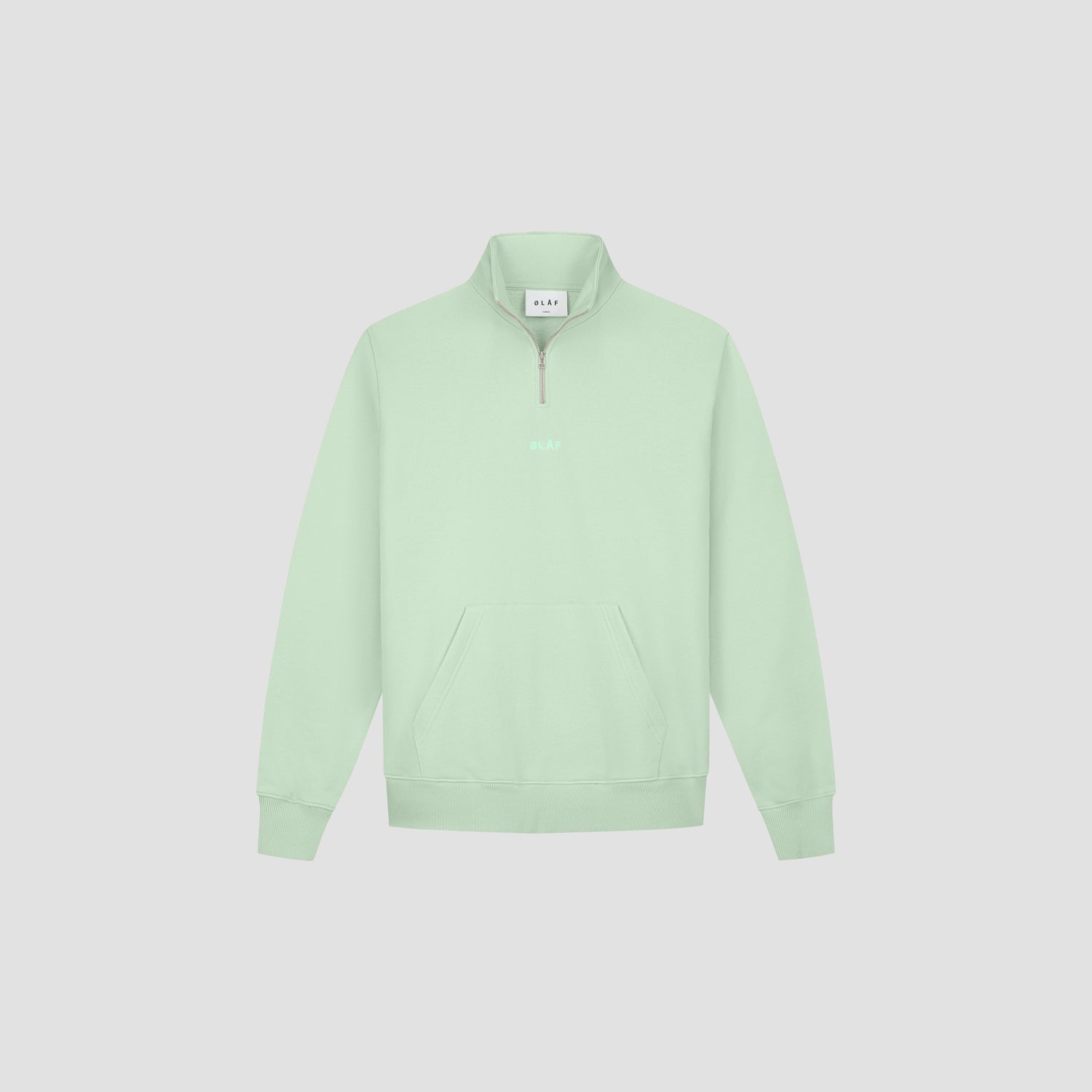 Block Zip Mockneck - Pale Green