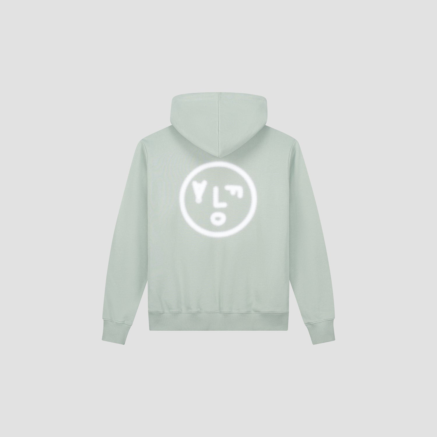 Pixelated Face Hoodie - Pale Green