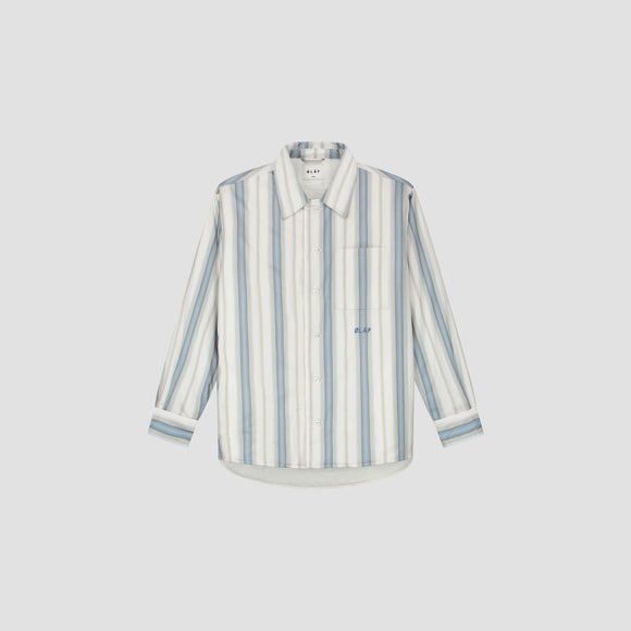 Stripe Padded Overshirt - White / Blue