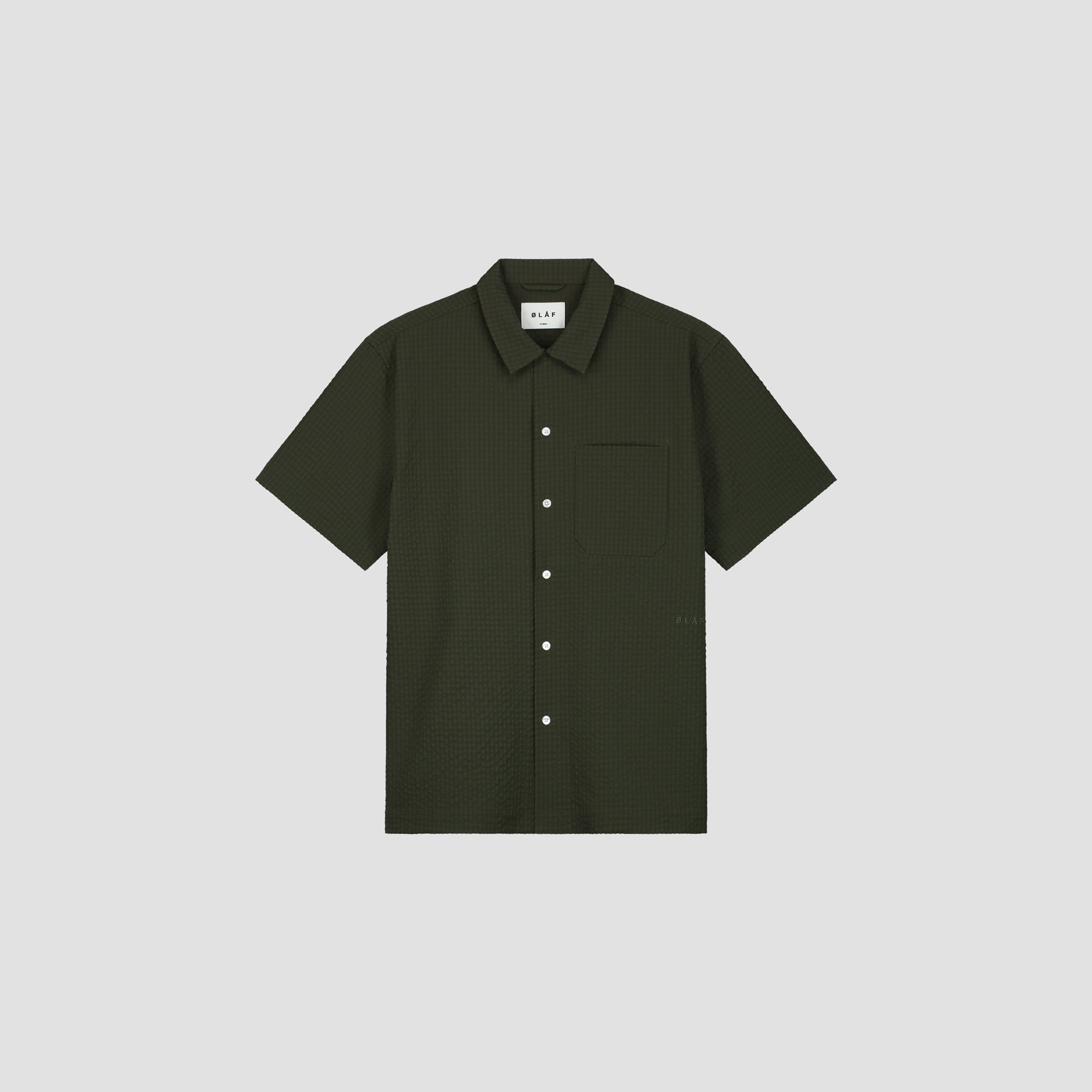 Seersucker Shirt SS - Dark Green