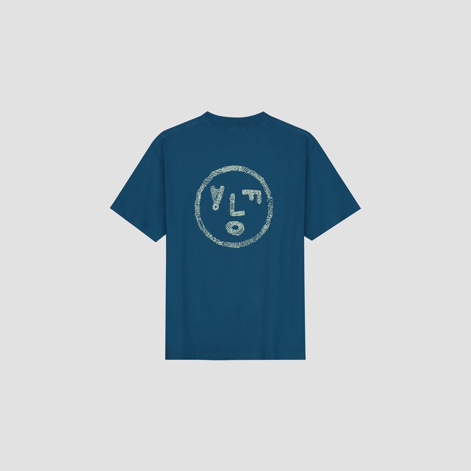 Scribble Face Tee - Neptunes Blue