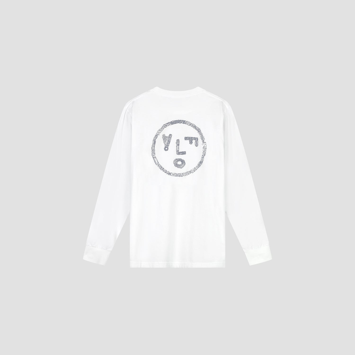 Scribble Face LS Tee - Optical White