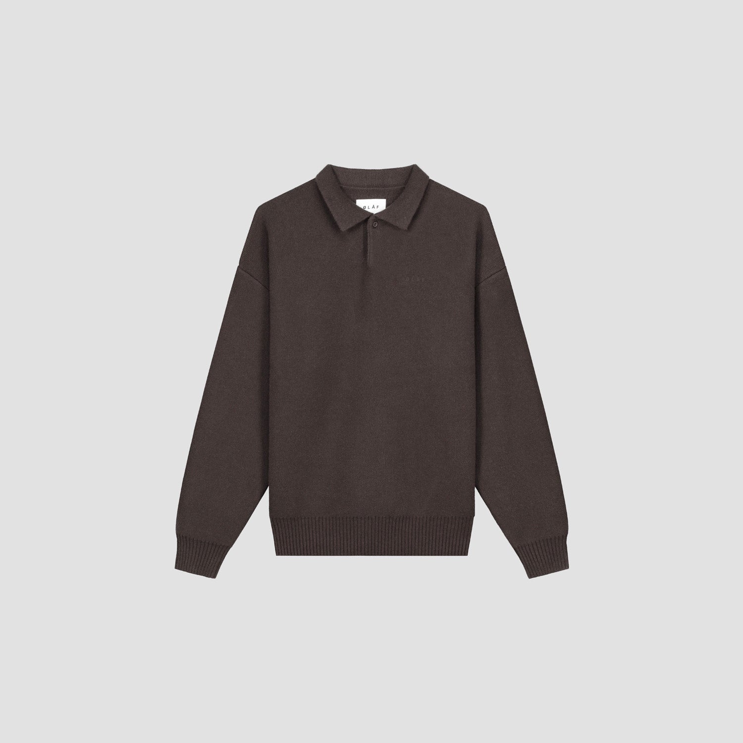 Oversized Knitted Polo - Brunette