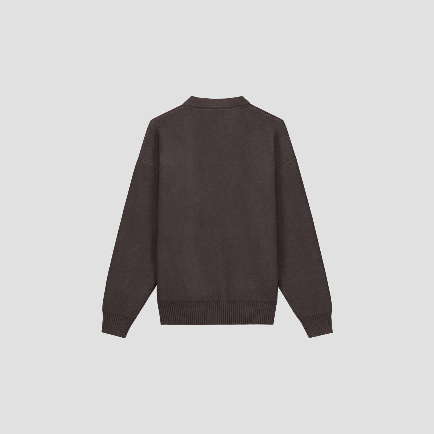 Oversized Knitted Polo - Brunette