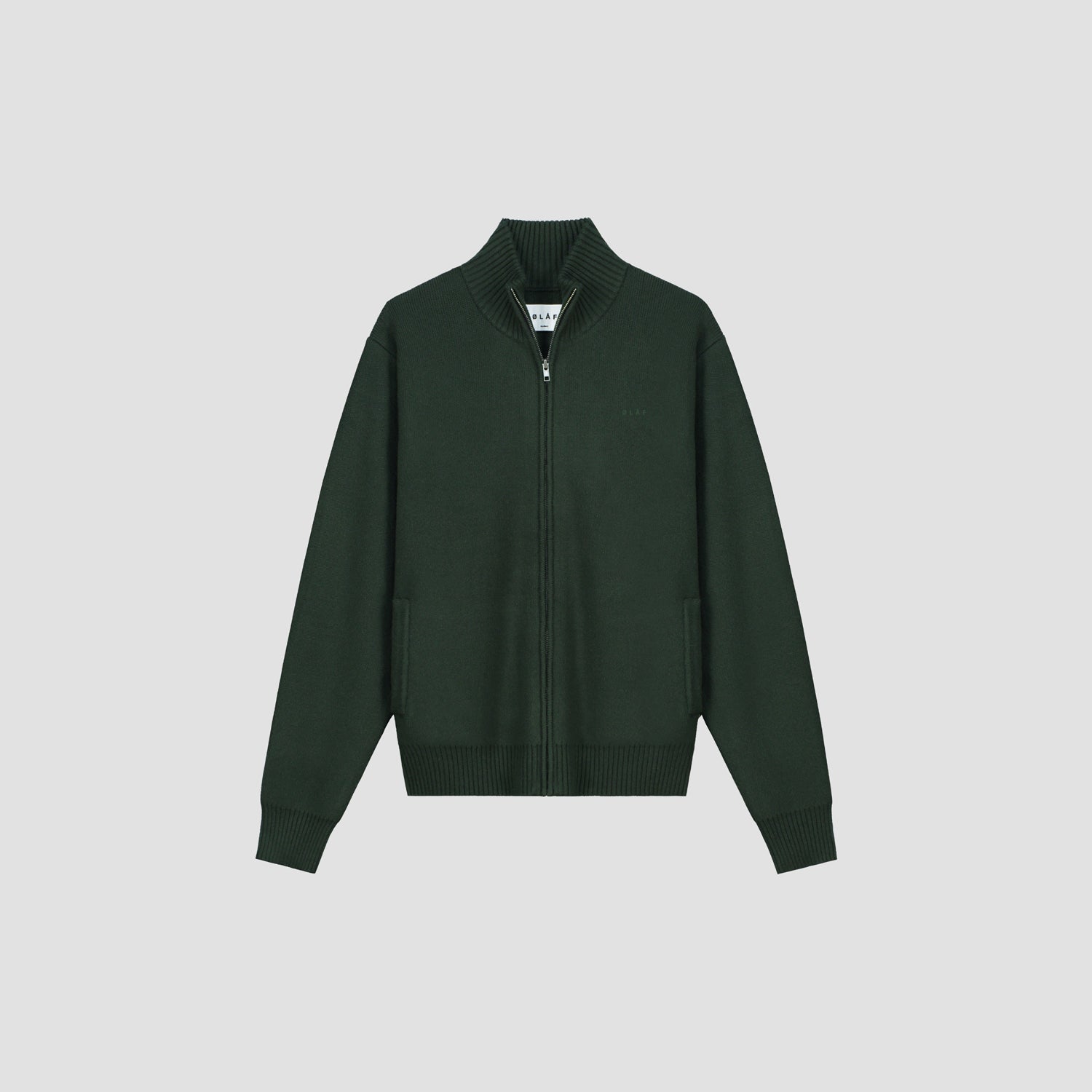 Knitted Zip Up Cardigan - Sacramento Green