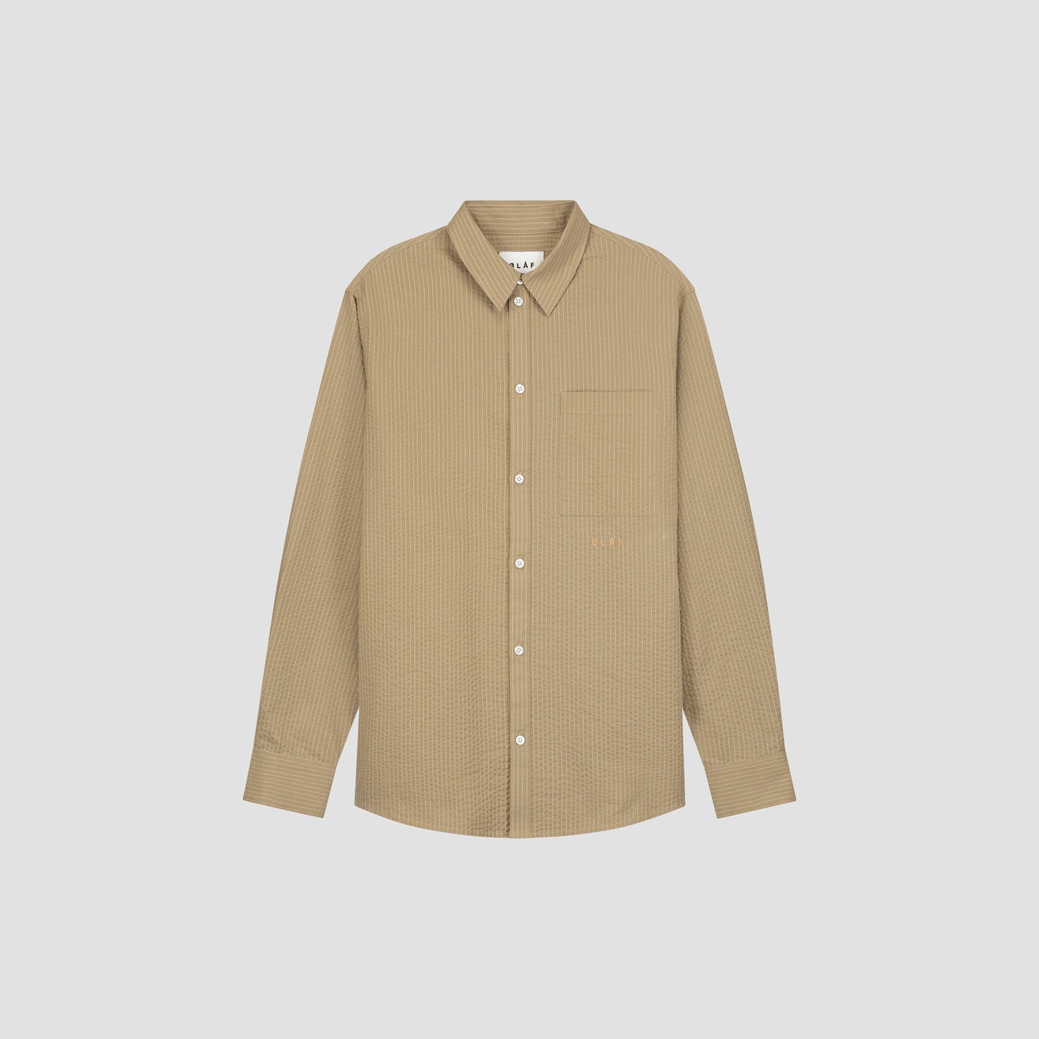 Seersucker Stripe Shirt - Brown