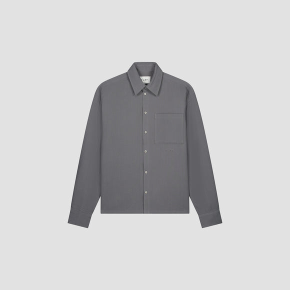 Double Faced Boxy Shirt - Grey