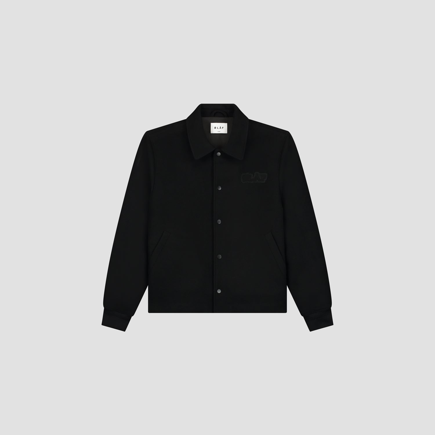 Wool Varsity Coach Jacket - Black