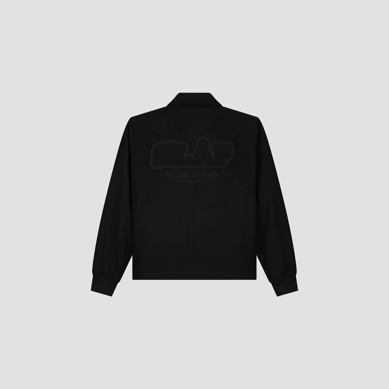 Wool Varsity Coach Jacket - Black