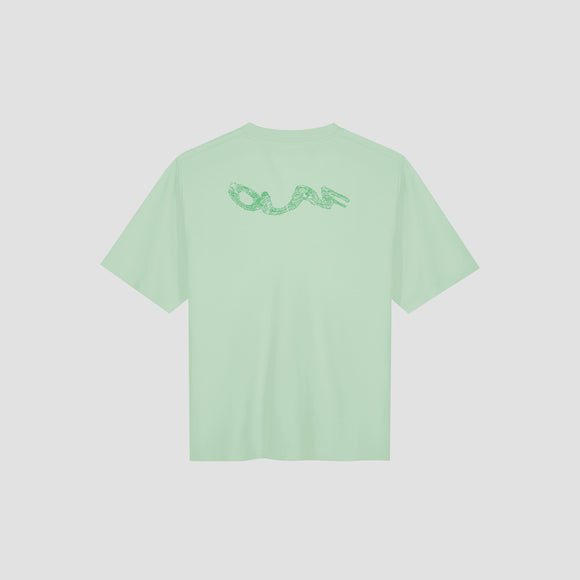 Wavy Drift Embro Tee - Pale Green