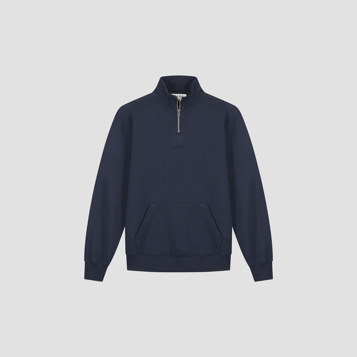 Block Zip Mockneck - Navy