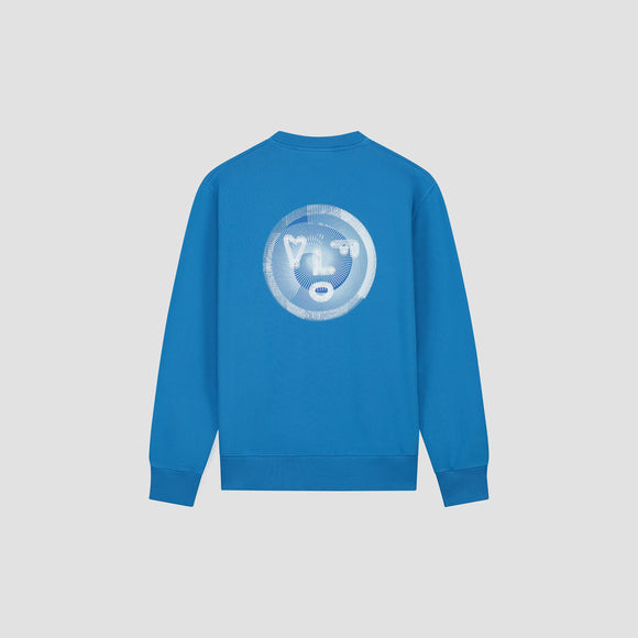 Spiral Face Crewneck - Bright Blue