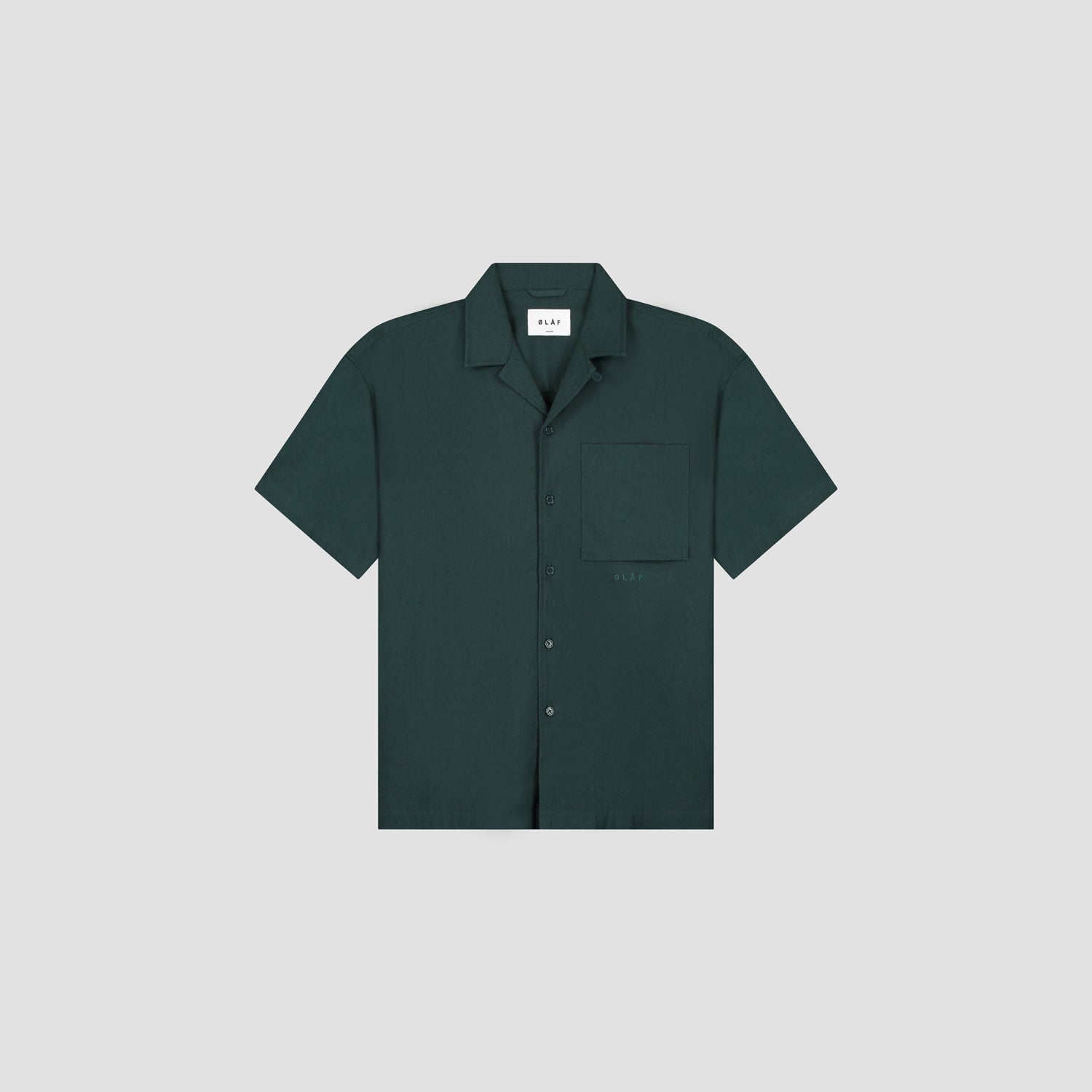 Linen Camp SS Shirt - Dark Green