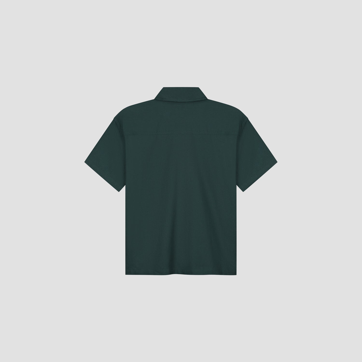 Linen Camp SS Shirt - Dark Green