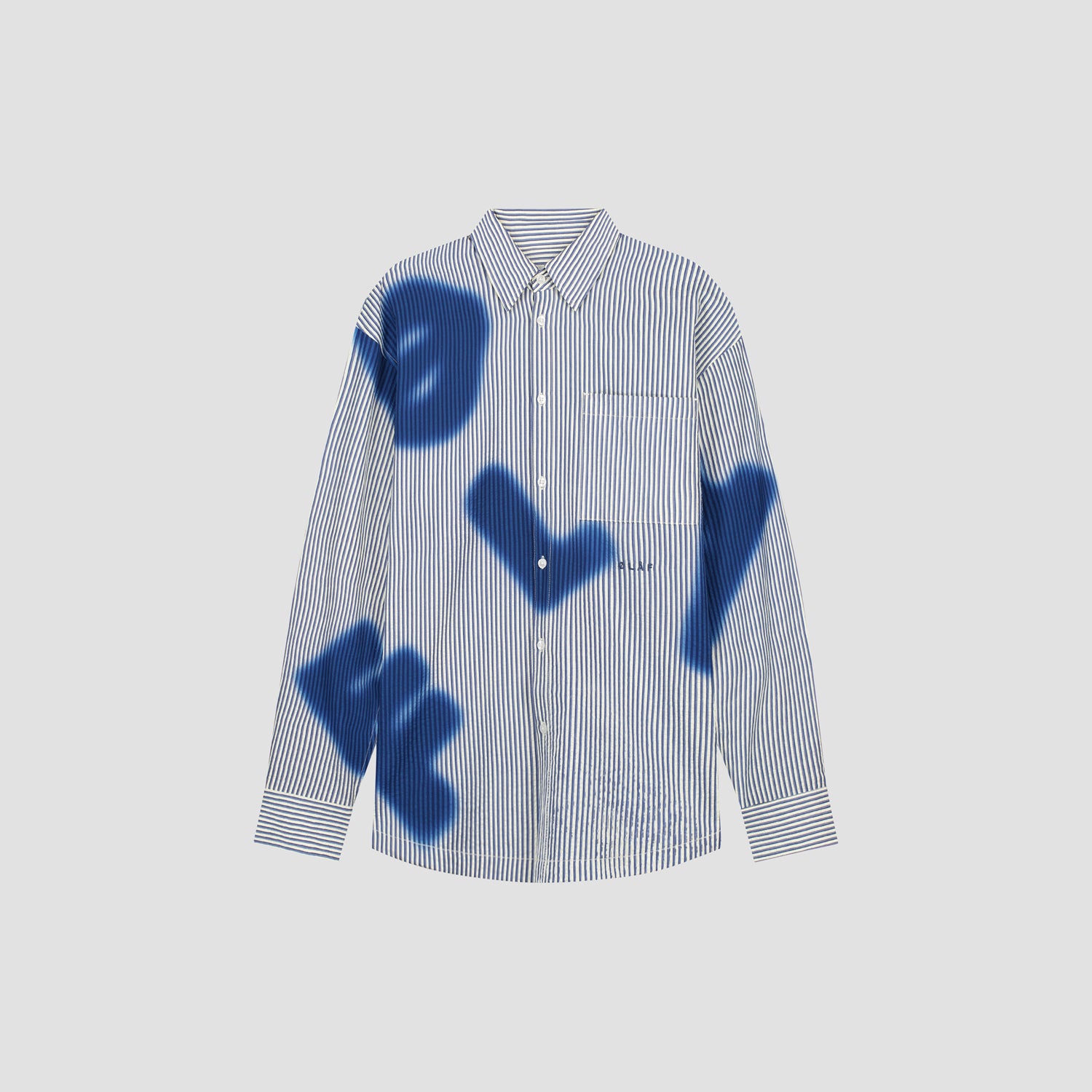 Stain Logo Stripe Shirt - Blue Stripe