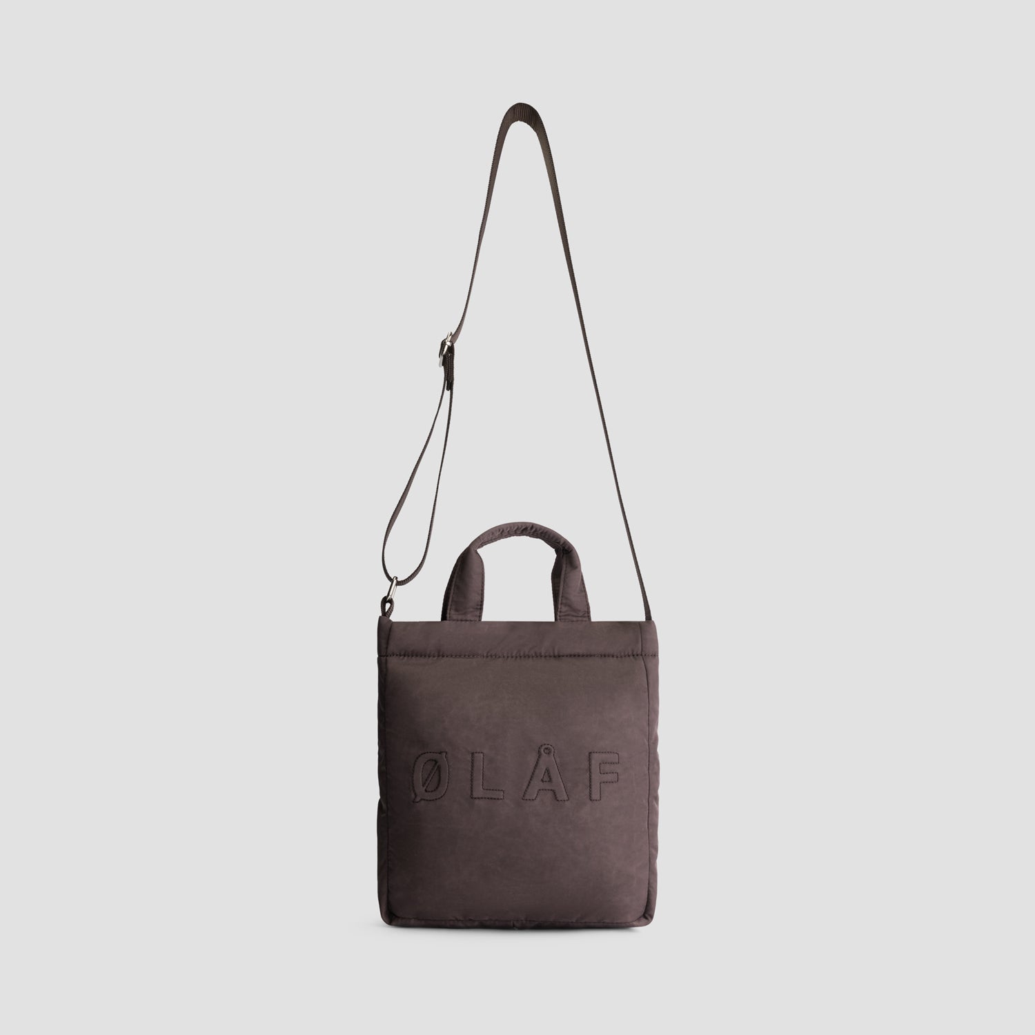 Nylon Mini Tote - Dark Brown