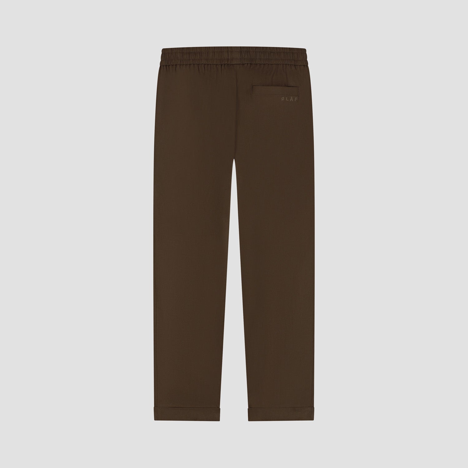 Herringbone Slim Elasticated Trouser - Brown