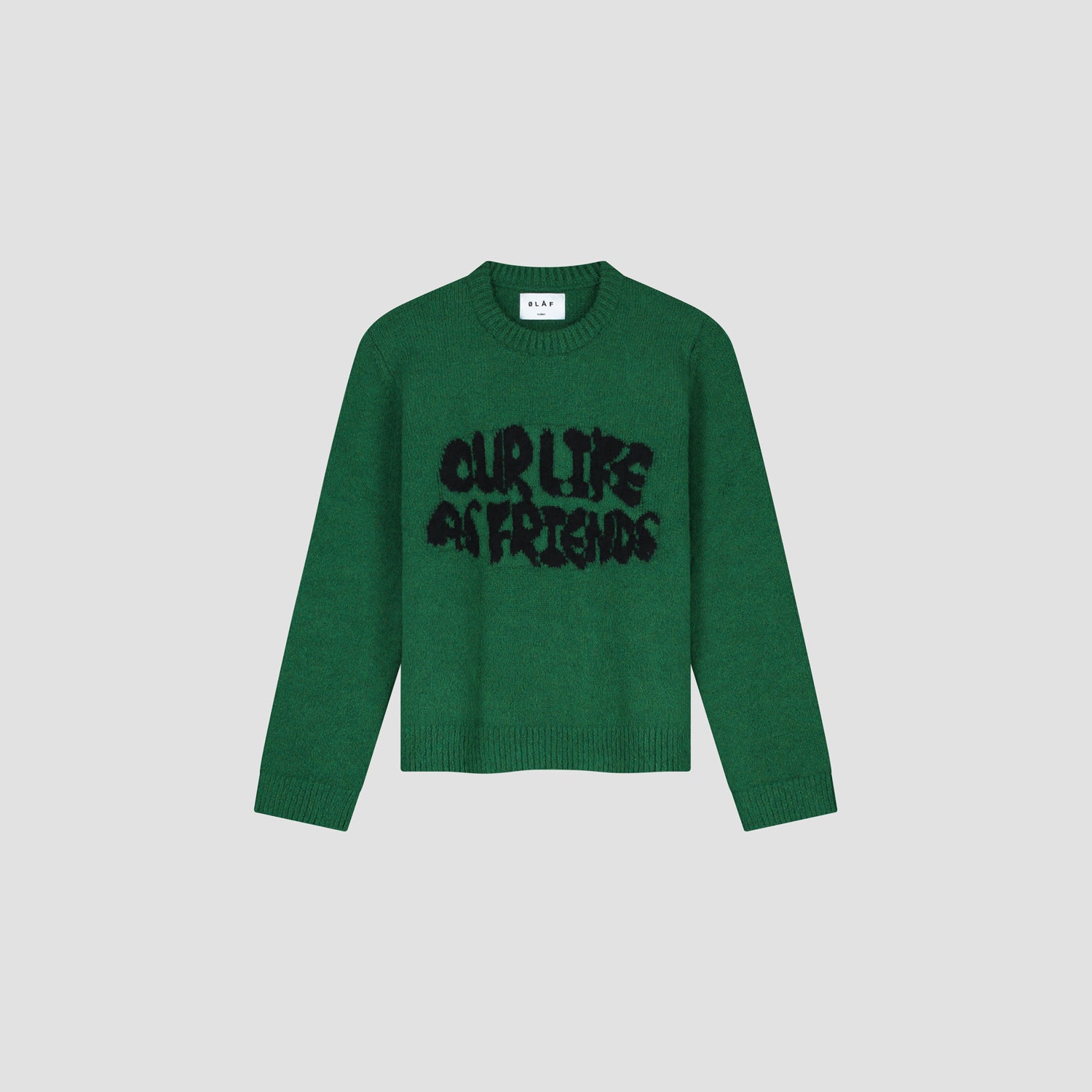 Stencil Knitted Crewneck - Kelly Green