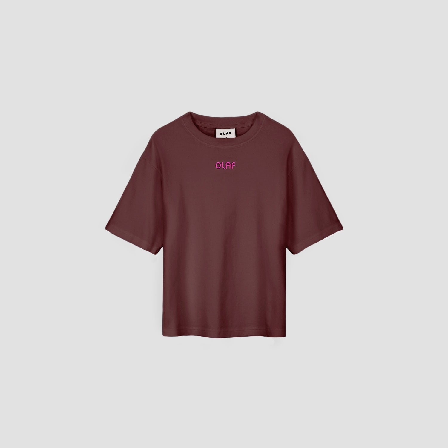 WMN Interlock Boxy Tee - Burgundy