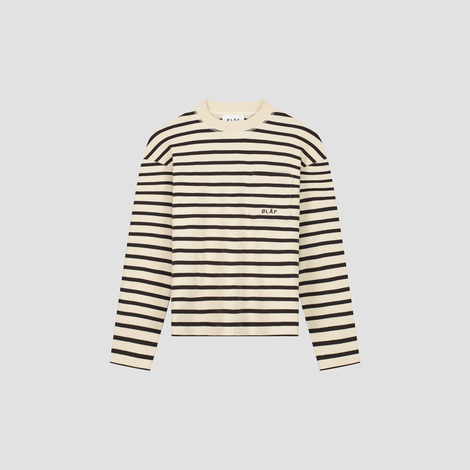WMN Stripe Sweatshirt - Off White / Mulch Brown