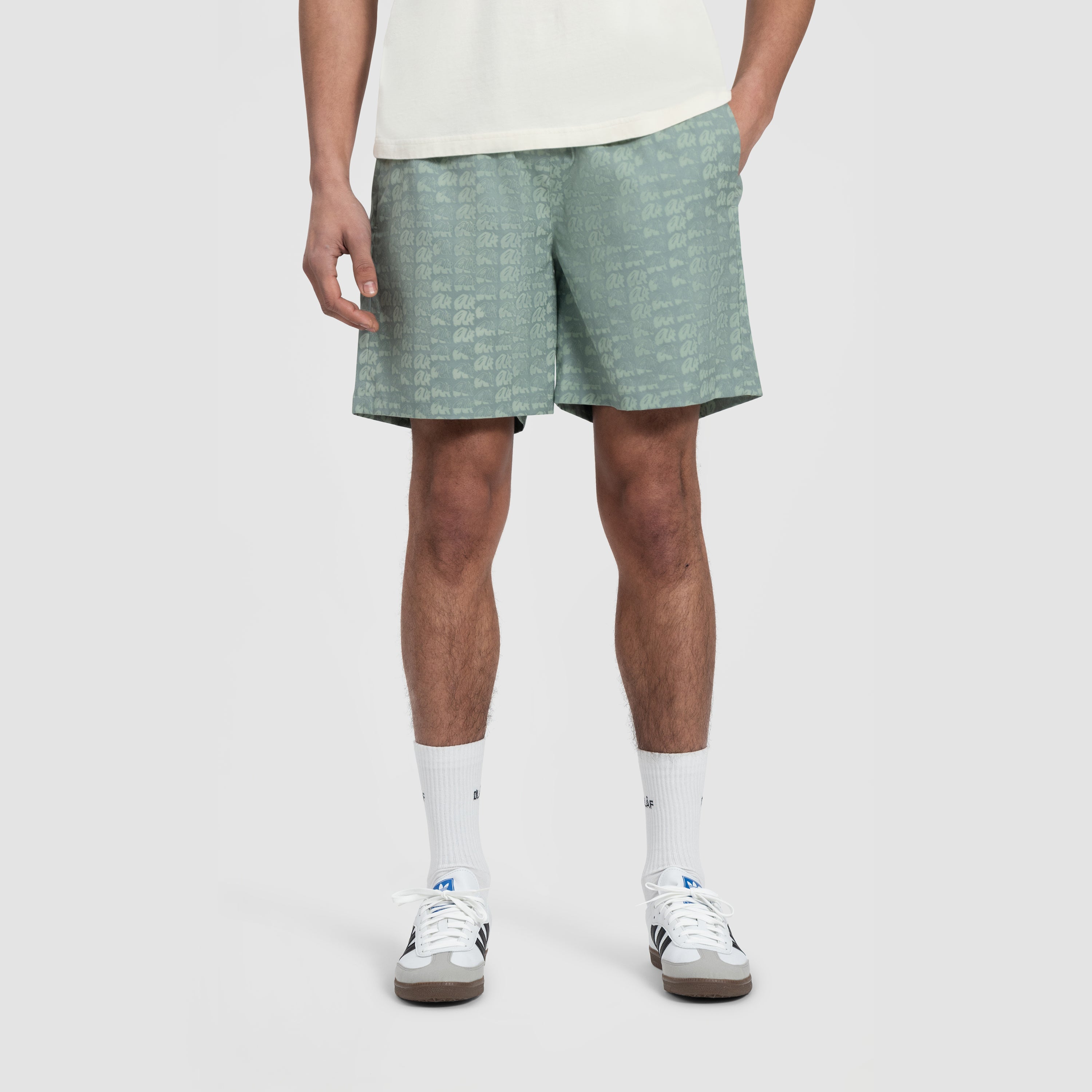 AOP Blur Shorts - Washed Green