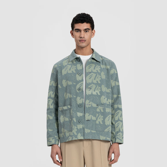 AOP Blur Workwear Jacket - Washed Green