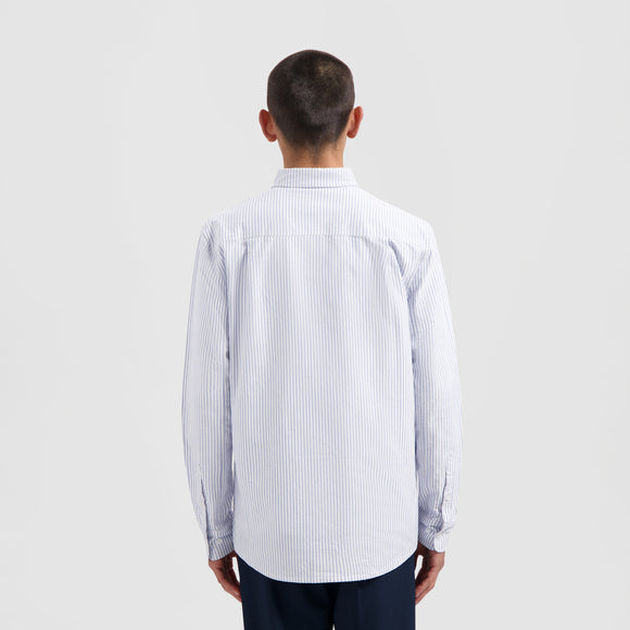 Oxford Stripe Shirt - Off White / Navy