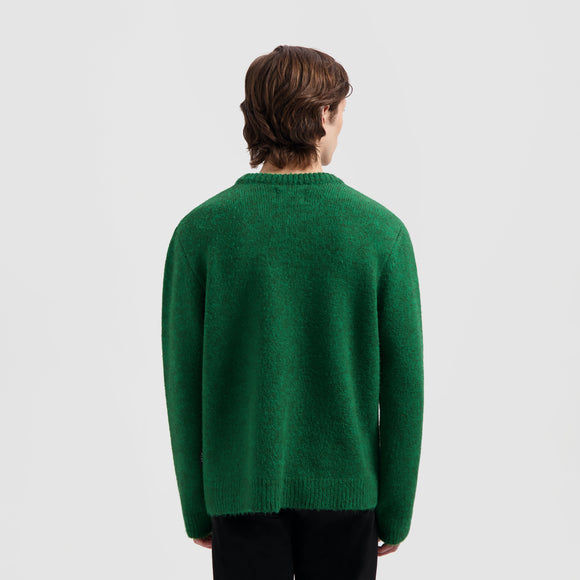 Stencil Knitted Crewneck - Kelly Green