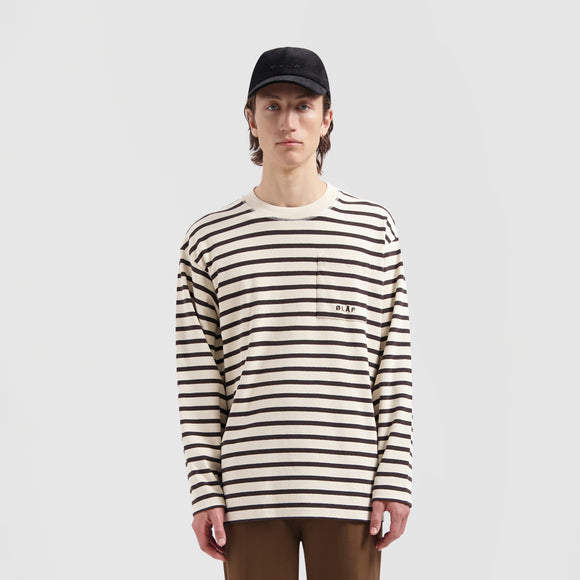 Stripe Sweatshirt - Off White / Mulch
