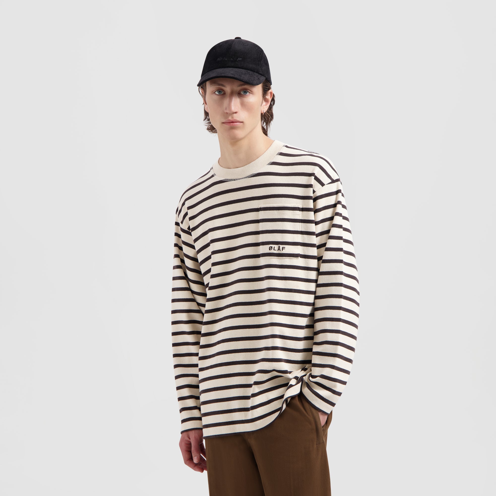 Stripe Sweatshirt - Off White / Mulch
